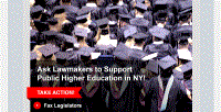 Ask lawmakers to support public higher education in New York