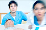 patient on stretcher