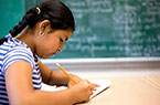 student takes test