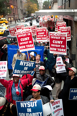 rally in the streets of nyc