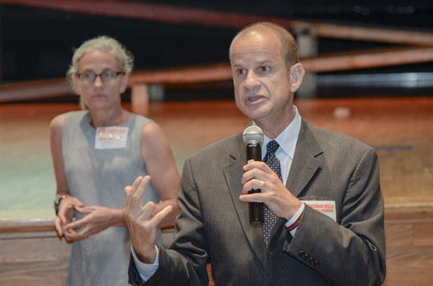 Karen Robinson, Senior Education Manager, Speak Truth to Power, RFK Center for Human Rights and Social Justice, speaks during a staff development session on Social Justice for the Taconic Hills School District