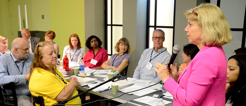 Shelley Mayer, D-Yonkers, addresses 4201 school leaders