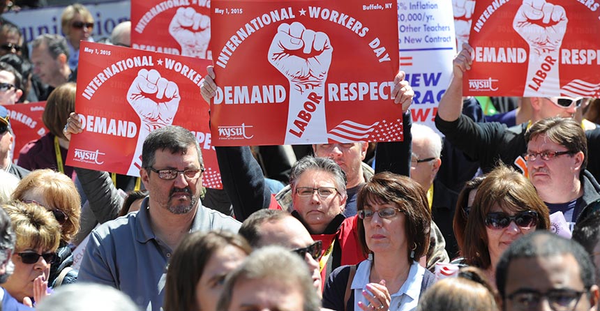 Unions mark May Day with rally of solidarity