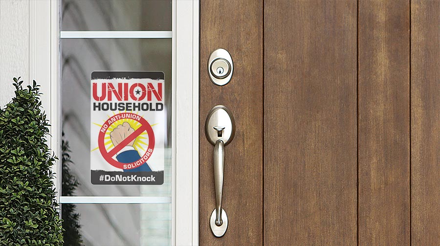 Sign-up for a FREE window sticker to stand strong against union busters!