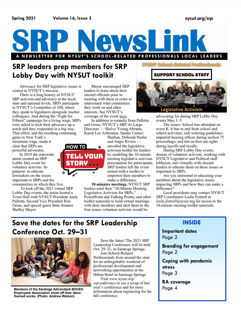 SRP Newslink - Spring 2021