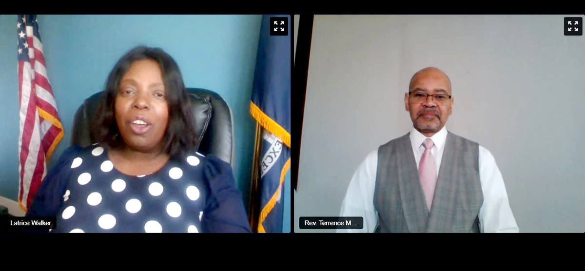 Association Chair Latrice Walker, a member of the Assembly from Brooklyn, and Rev. Terrence Melvin, secretary-treasurer of the state AFL-CIO.