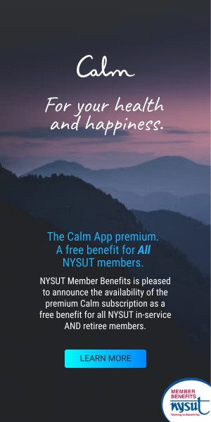 The Calm app is free to NYSUT members, inservice and retirees.