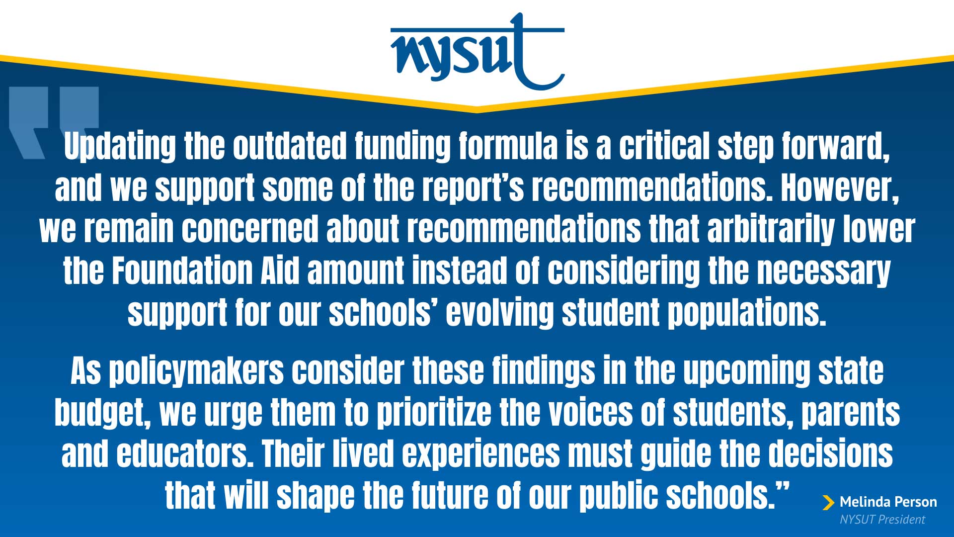 NYSUT responds to Rockefeller Institute of Government’s Foundation Aid Study 