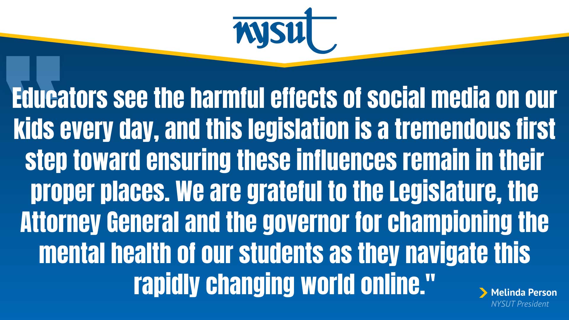 NYSUT statement on legislative passage of social media bills
