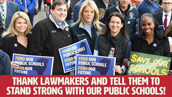 Thank lawmakers and tell them to stand strong with our public schools!