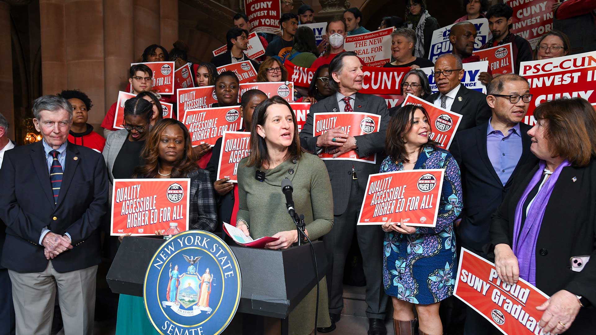 Unions, lawmakers rally for higher education funding in the final state budget