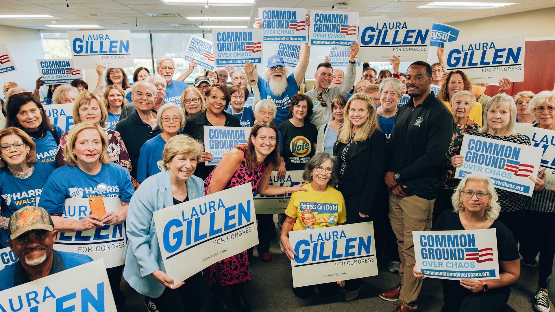 Members meet, rally behind Gillen on second leg of Long Island bus tour