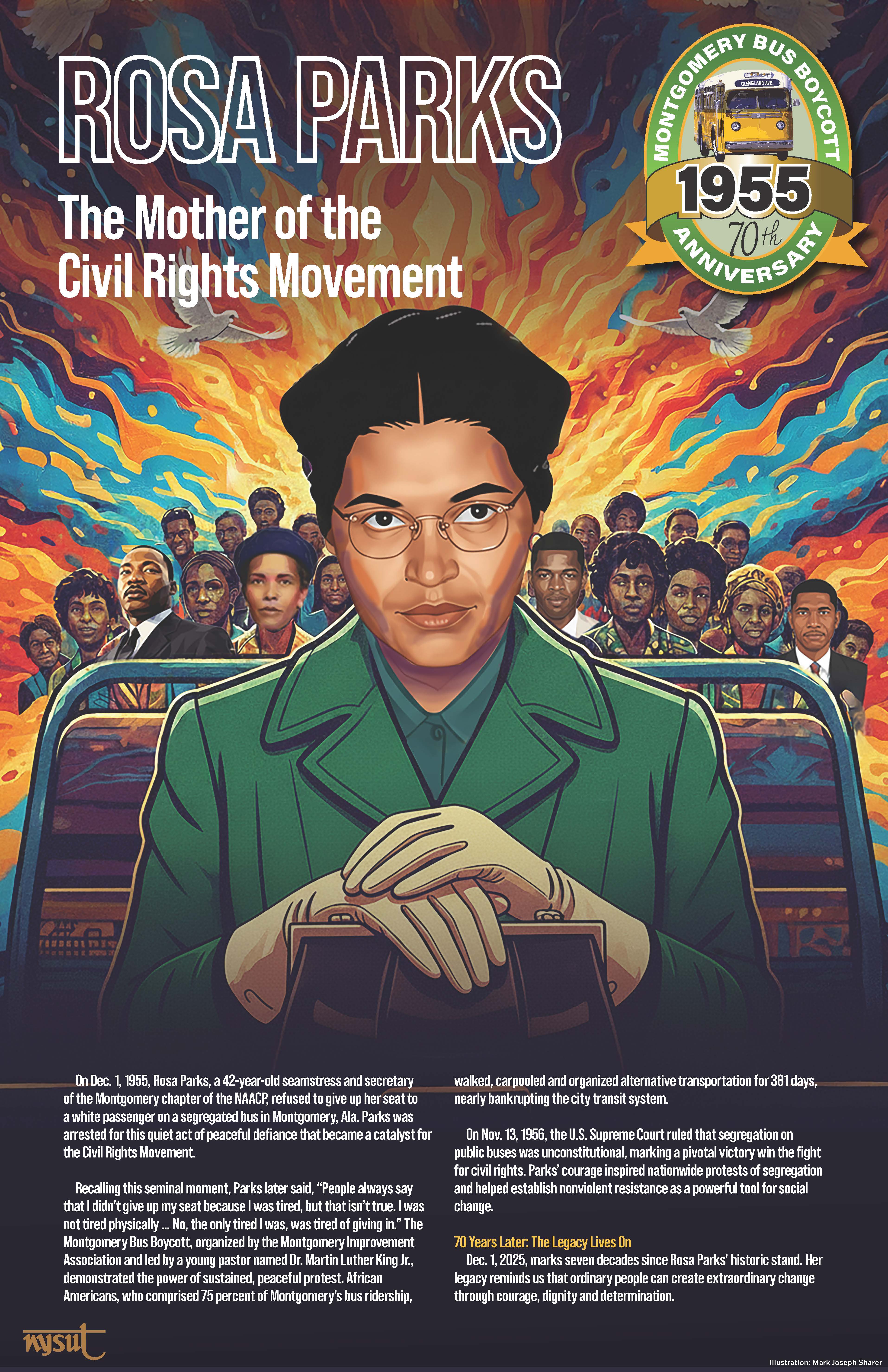 Commemorating 70 Years Of Courage Rosa Parks Anniversary Poster