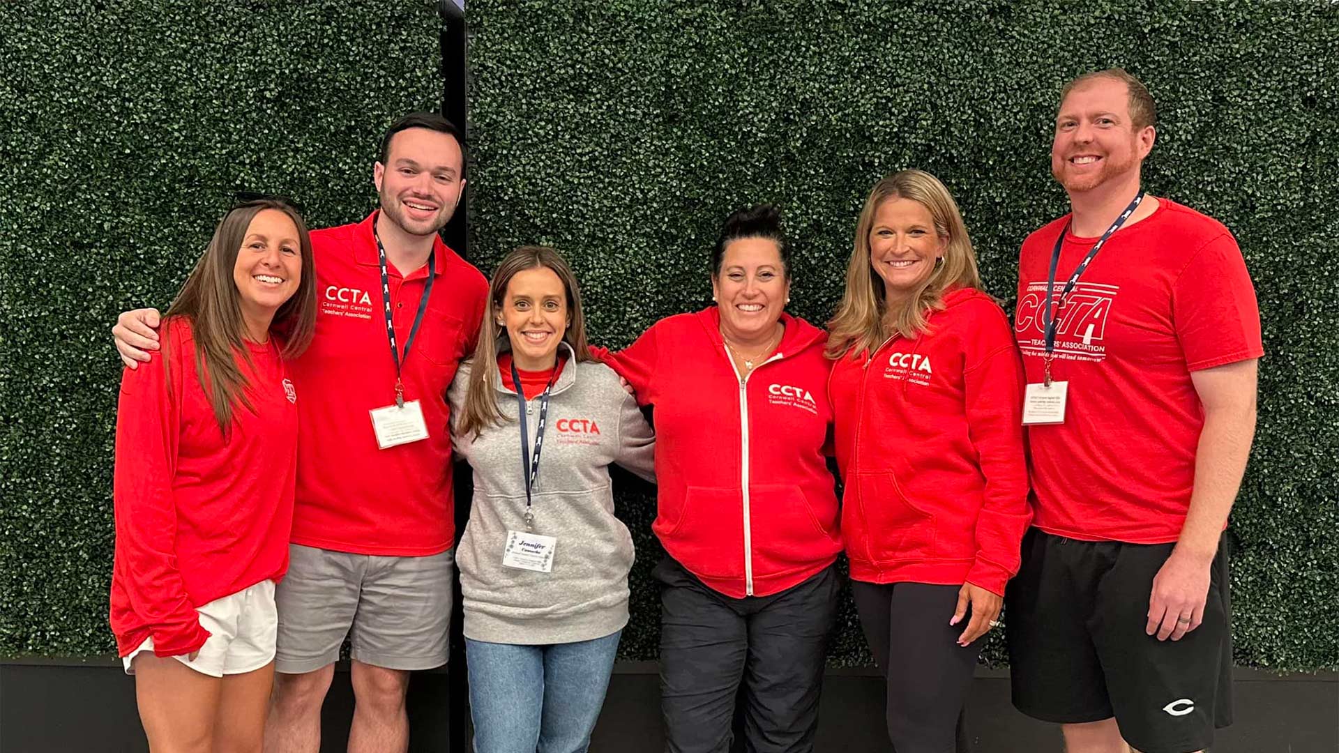 Members of the Cornwall Central TA leadership team attend a NYSUT summer leadership conference. The local is starting the process of adopting a new evaluation system. 