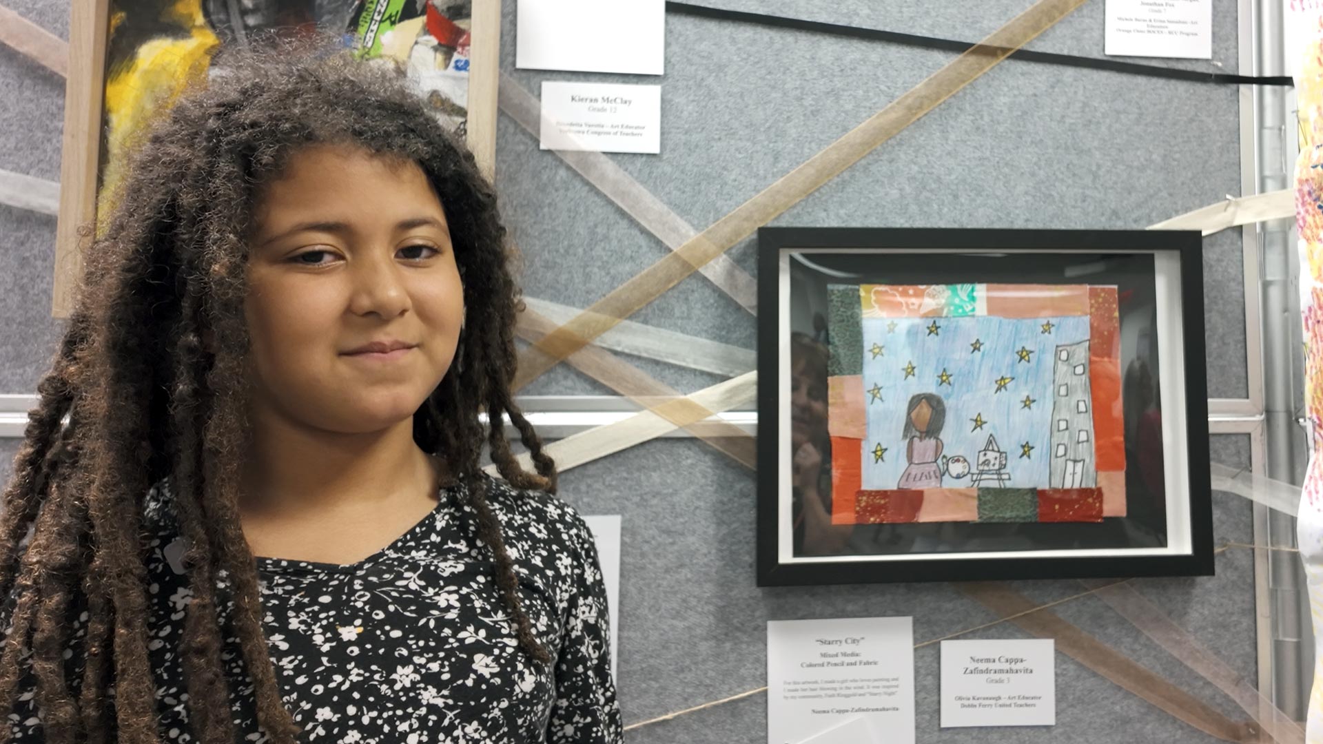 Dobbs Ferry third-grader Neema Cappa-Zafindramahavita received an honorable mention for her art at NYSUT’s second annual juried student art exhibition.