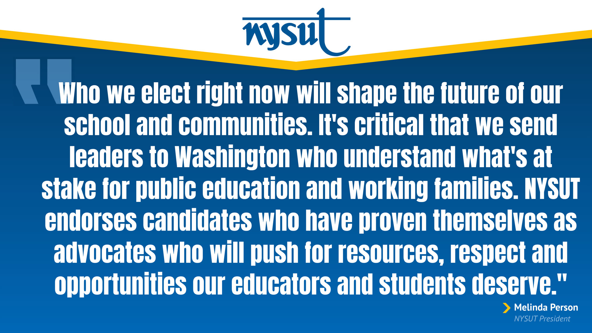 NYSUT 2026 endorsement statement