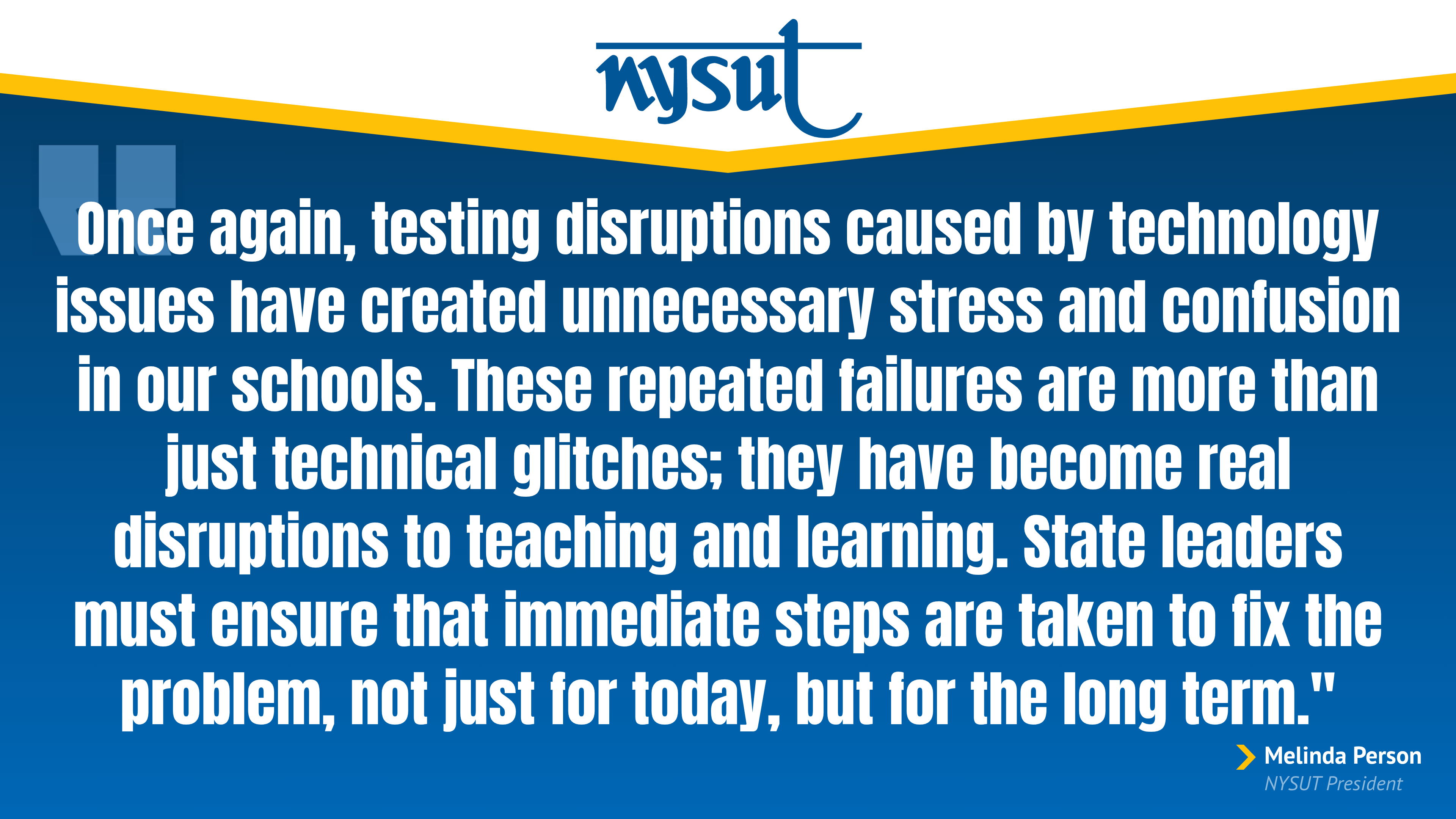 Statement on testing delays