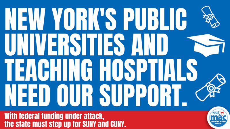 New York's public universities and teaching hospitals need our support.