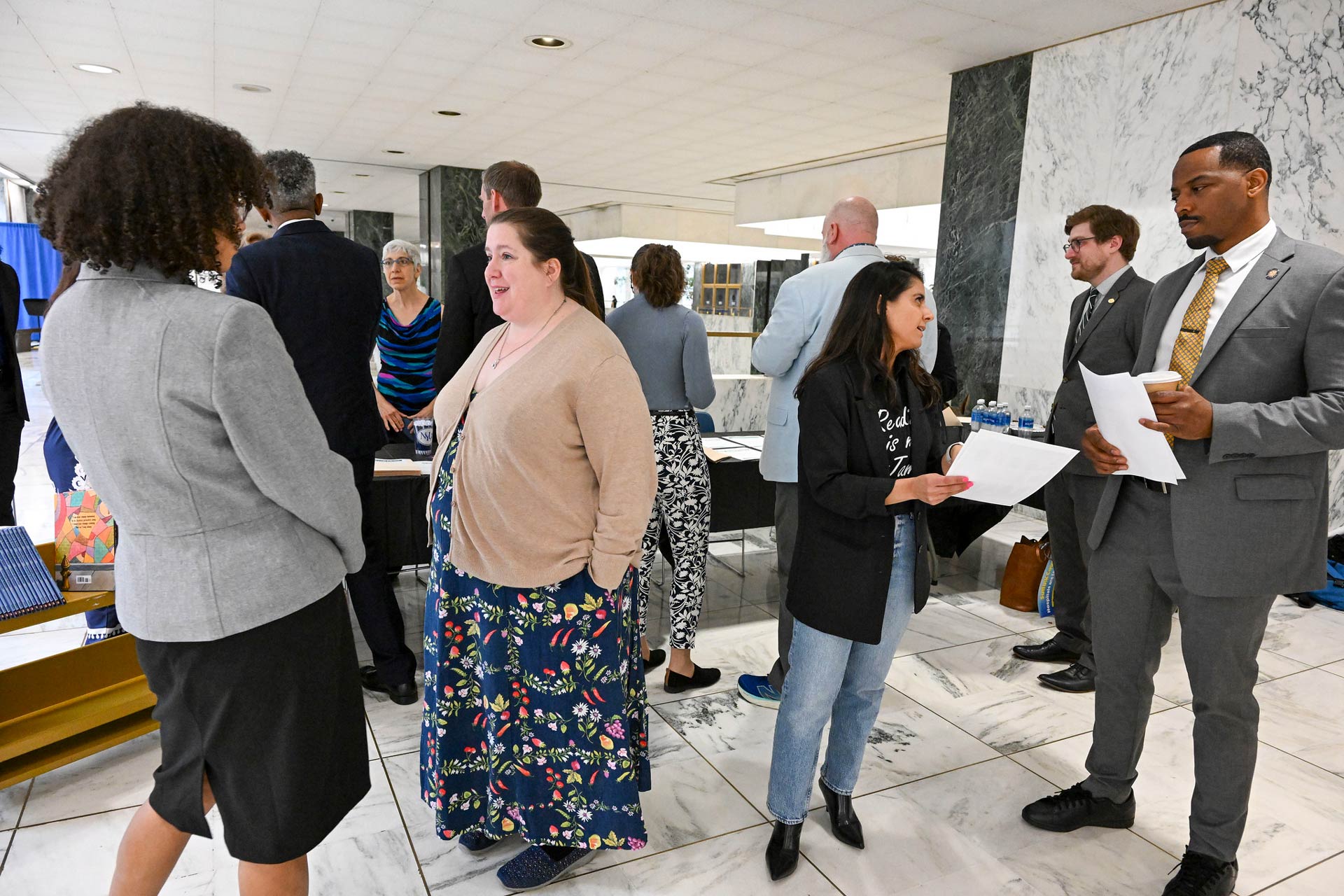 NYSUT library media specialists met with legislators to discuss the important role they play at the Open Books, Open Minds event last year. 