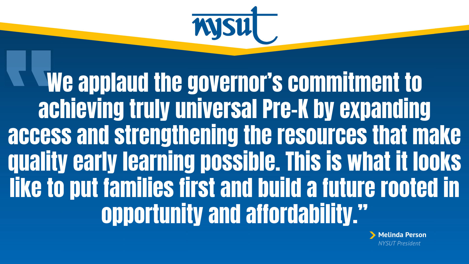 NYSUT statement on universal pre-k