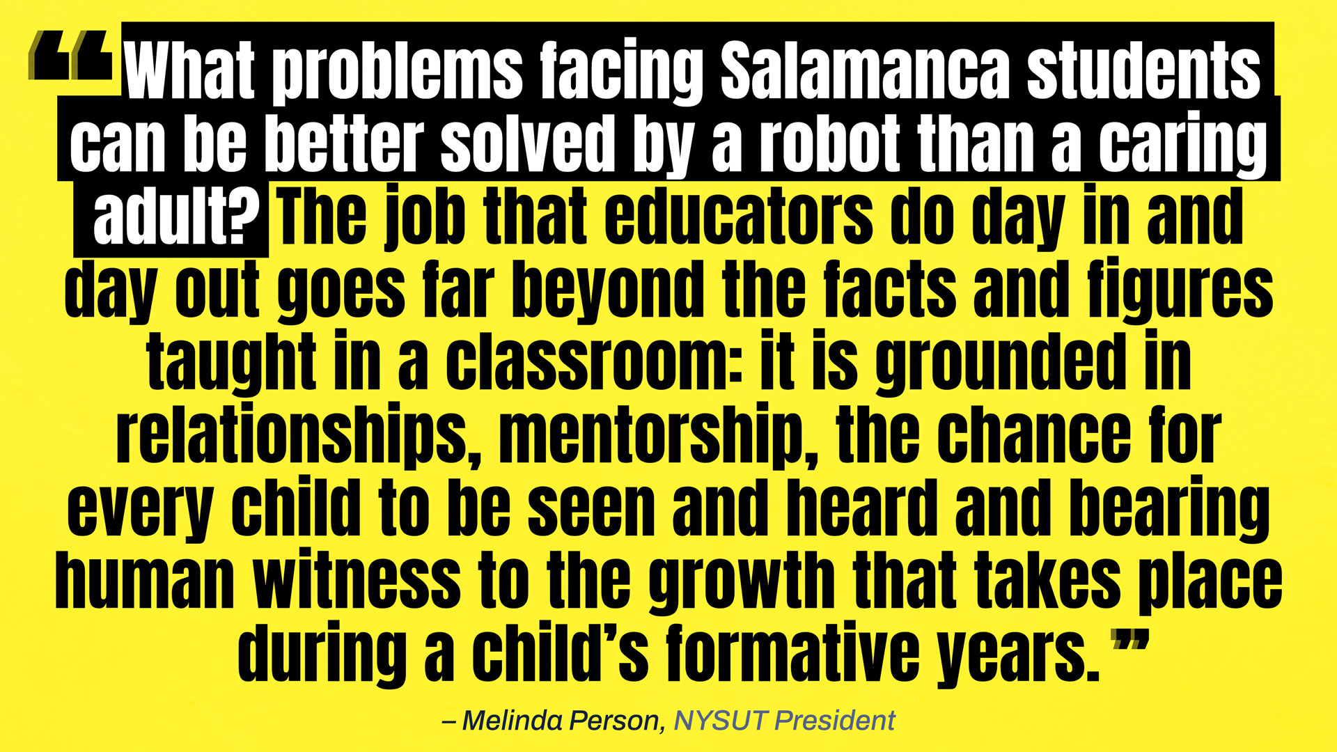 What problems facing Salamanca students can be better solved by a robot than a caring adult?