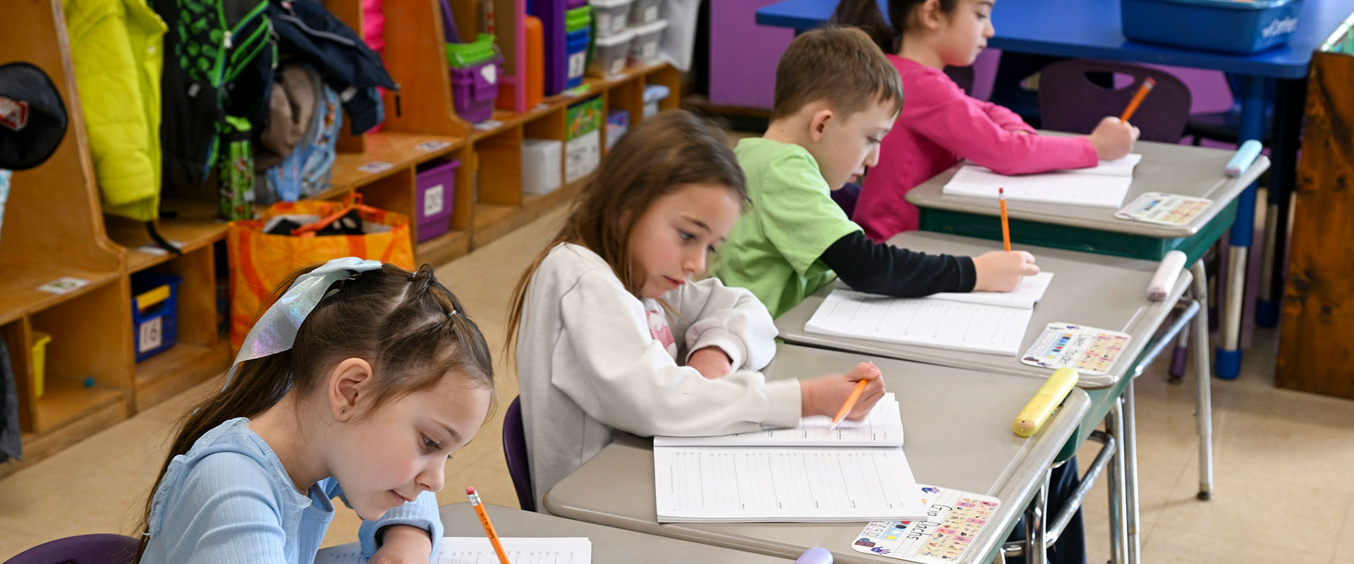 Kids studying