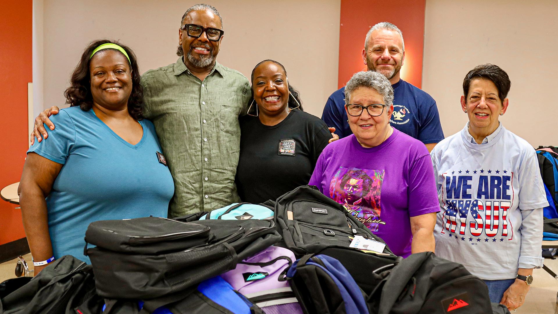  NYSUT members involved in the Many Threads, One Fabric initiative led the charge on the event. 