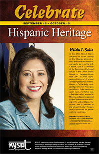 NYSUT Hispanic Heritage poster with Labor Secretary Hilda L. Solis