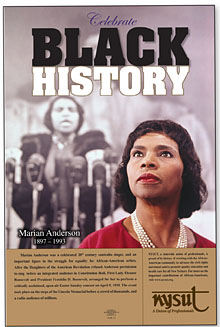 NYSUT Black History Month poster highlights the life and career of singer Marian Anderson.