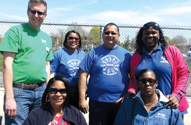 Standing, from left: Alphonse Persico, sixth grade teacher and SEPTA first vice president; Monifa Salako, HCTA first vice president; Elias Mestizo, HCTA president; Genell Bradley, HCTA Community Outreach chair. Sitting, from left: SEPTA Co-president Beverly Barr and Emma Walker, SEPTA corresponding secretary.