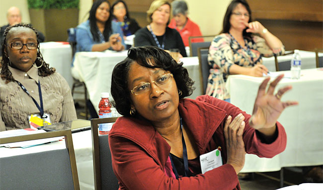 Carmen Shepard, member of the Rochester Association of Para-professionals, was among the 210 SRP leaders from 62 locals around the state who attended NYSUT’s 35th annual SRP Leadership Conference this fall.