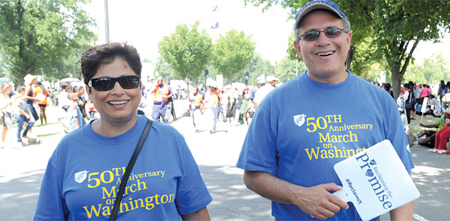 NYSUT officers Maria Neira and Andy Pallotta were among 100,000 who marked the 50th anniversary of the “Great March on Washington