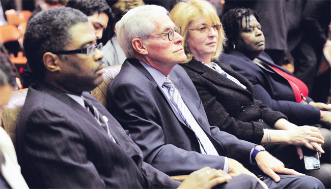 Three incumbents, from left, Wade Norwood, James Cottrell and Christine Cea, and newcomer Josephine Victoria Finn were elected by the state Legislature to the Board of Regents.