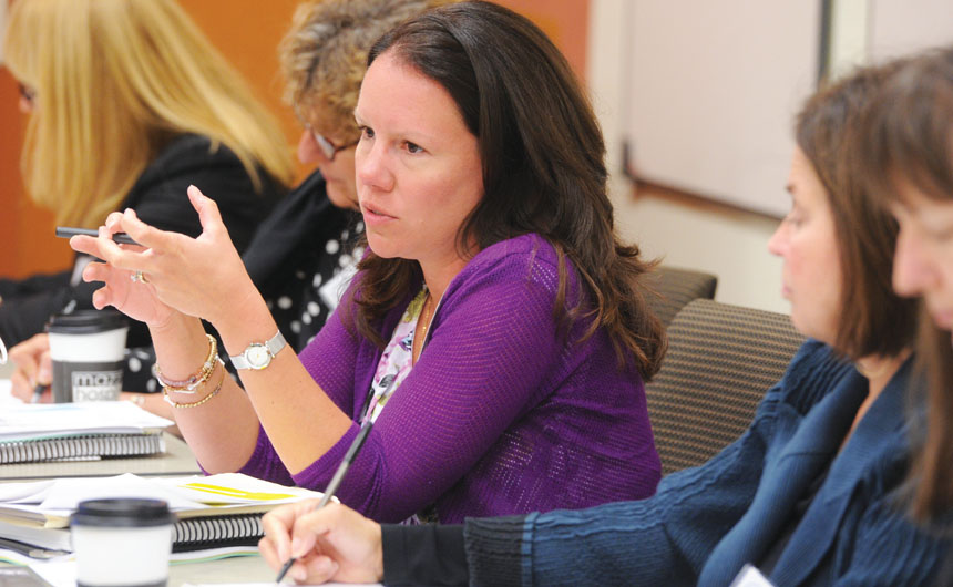  Valerie Beecher, ergonomics specialist at SUNY Upstate Medical Center and a UUP member, is part of the Zero Lift Task Force that is defining strategies for safe patient handling. Photo by El-Wise Noisette.