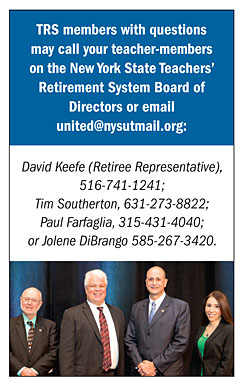 Teacher-members on the New York State Teachers’ Retirement System Board of Directors