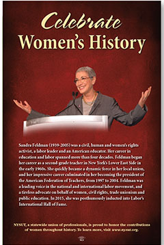 NYSUT Women's History poster celebrating Sandra Feldman
