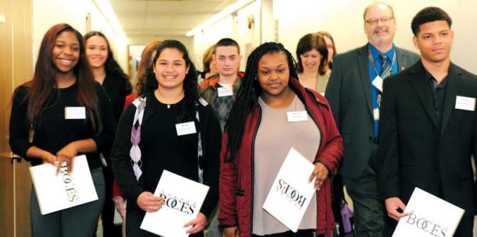 Student activists get ready to tell their stories to lawmakers during BOCES Lobby Day.