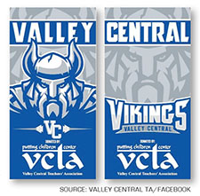 The Valley Central TA donated eight banners showcasing their school spirit and support of students.