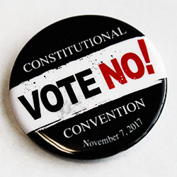 vote no on constitutional convention button