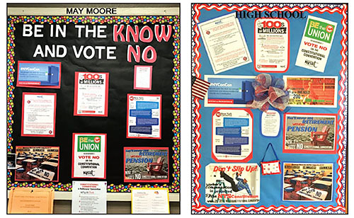 Deer Park Teachers Association, led by President Bruce Sander, kicked off a friendly competition to spread the word about the importance of voting no on a state constitutional convention.