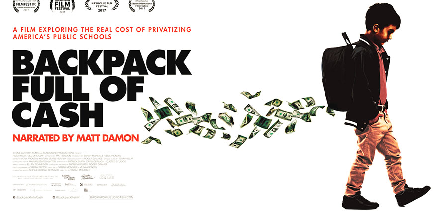 backpack full of cash poster