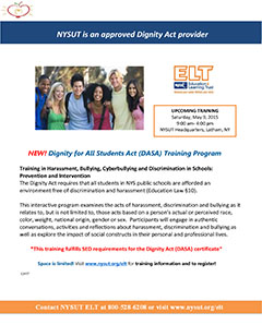 Dignity for All Students Act (DASA) Training Program flyer