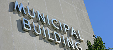 government professionals - view of municipal building