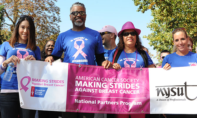 NYSUT officers Jolene T. DiBrango and J. Philippe Abraham, Mohonasen TA President Maria Pacheco and Cobleskill-Richmondville TA President Dawn Kaminsky.