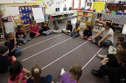 Teacher assistant with a reading group